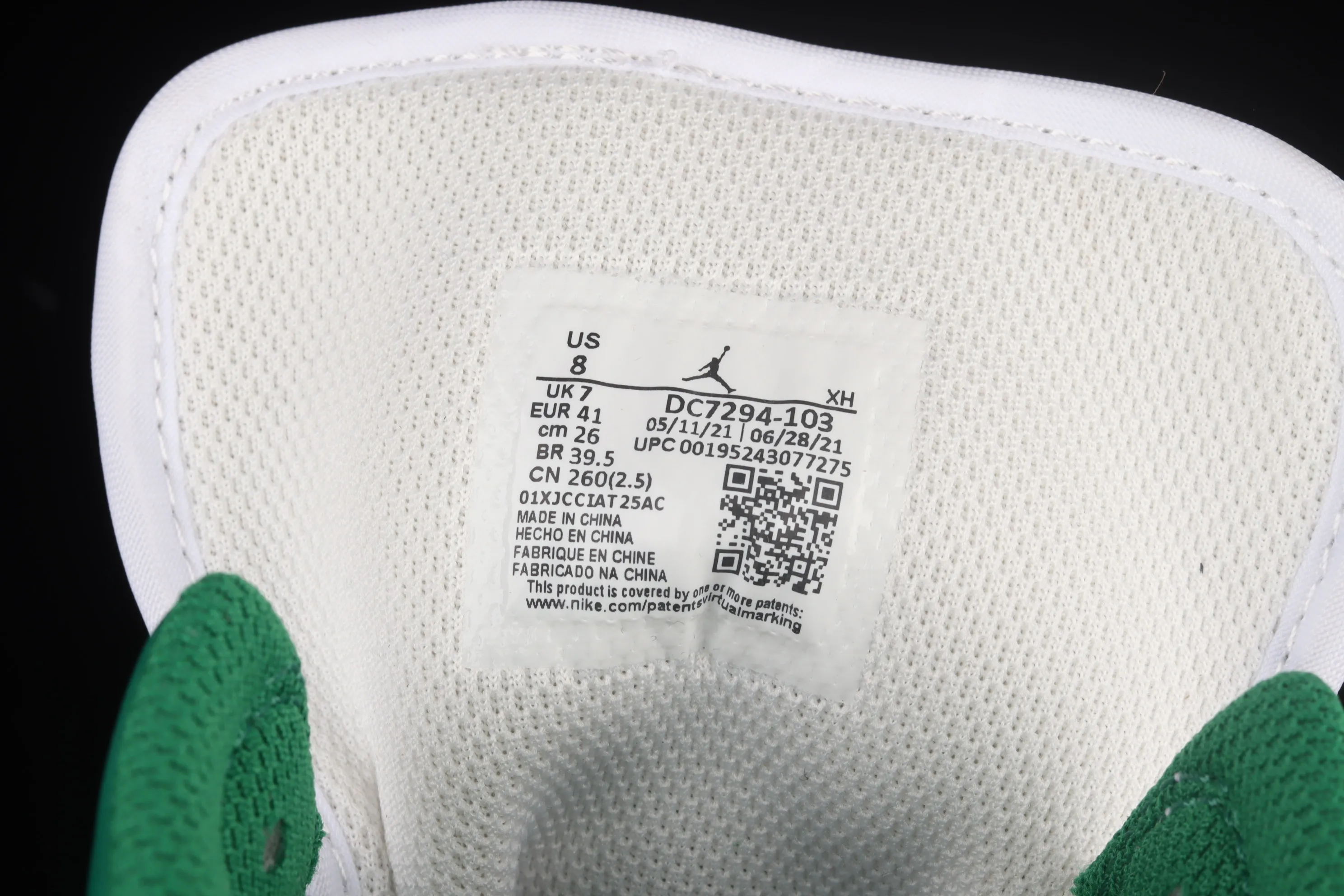 All categories Air Jordan Jordan series basketball shoes Air Jordan 1 Mid G version pure original Air Jordan 1 Mid AJ1 Joe 1 white gray green mid-top basketball shoes DC7294-103